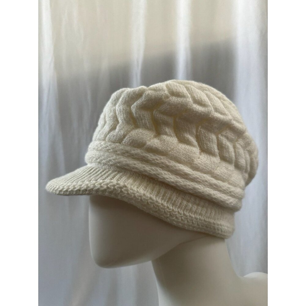 DAIMARAN Alicia Women's Wool Knitted Beanie Winter Hat White ONE SIZE - Picture 5 of 6